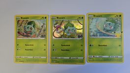 Pokemon Bisasam Karten Set 3 Stueck 