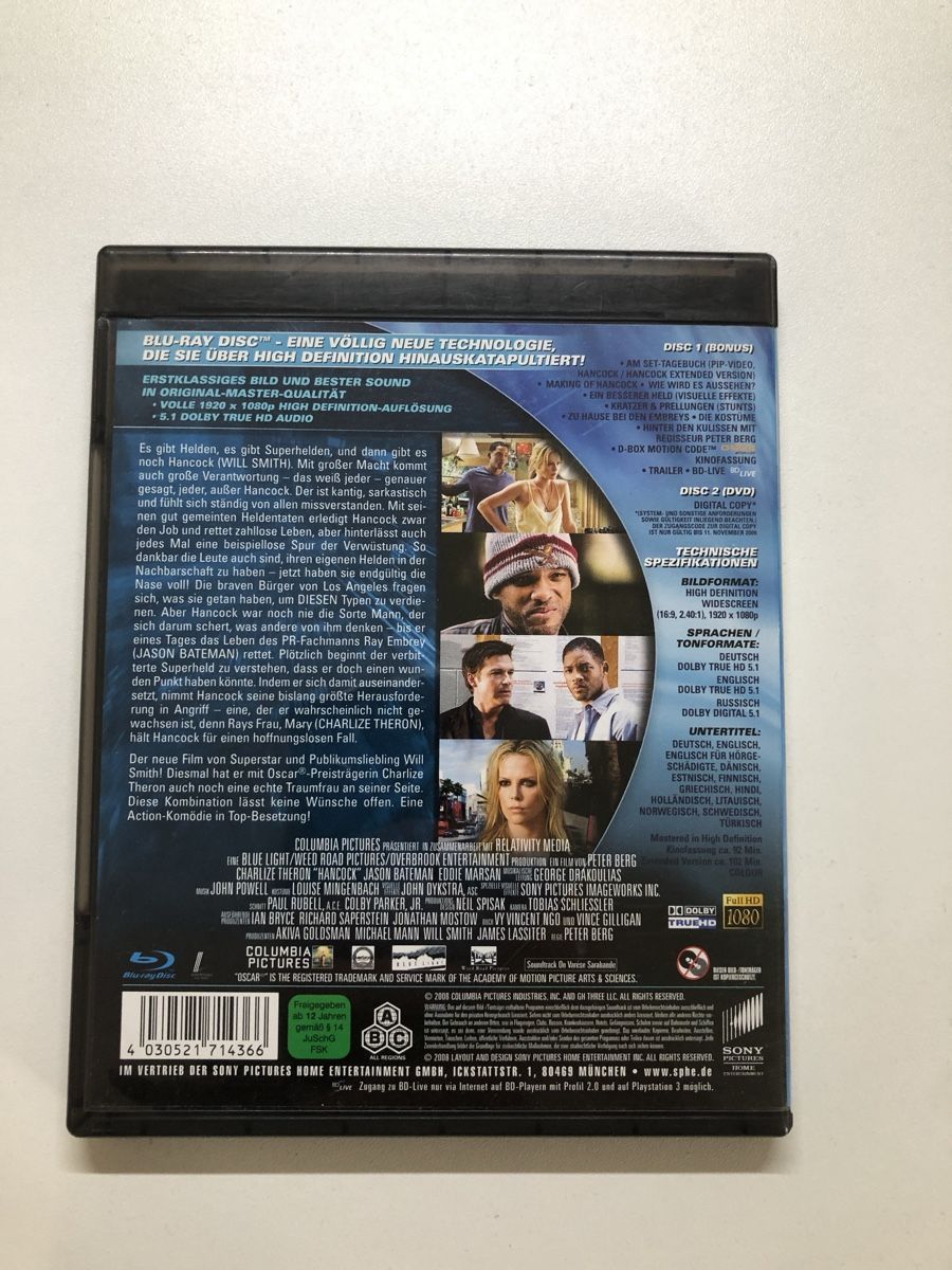 Tutti i DVDs: Hancock Blu-ray Disc Extended Version Will Smith Top! – Usato da Stein AG venduto da isi_R35 1