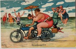 Künstler Arthur Thiele, Humor, Baden, Töff, Motorrad, TOP