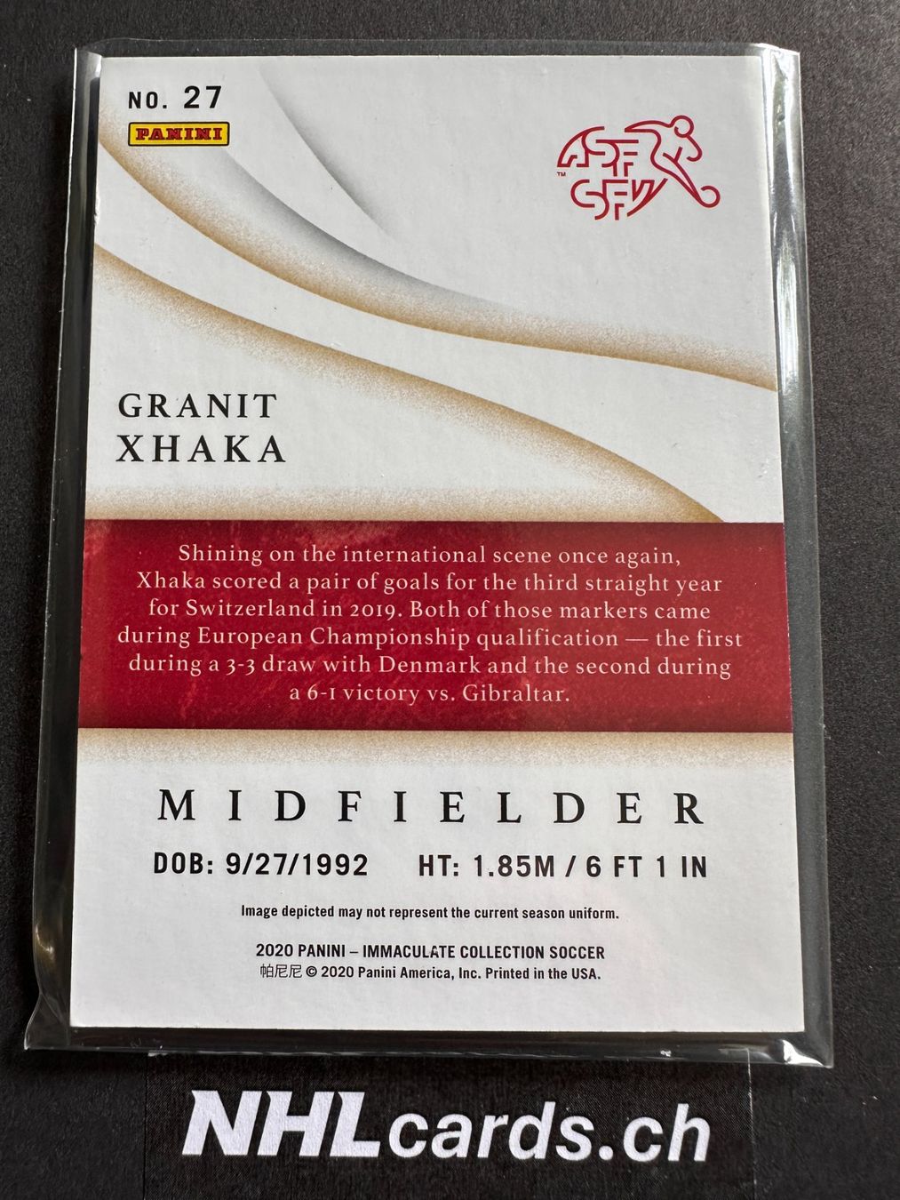 Panini Carte collezionabili: Granit Xhaka Panini Immaculate /50 – Usato da Belp venduto da nhlcards.ch 1