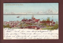 NEUCHÂTEL - Alpes humanisées - 1899 Litho Künzli
