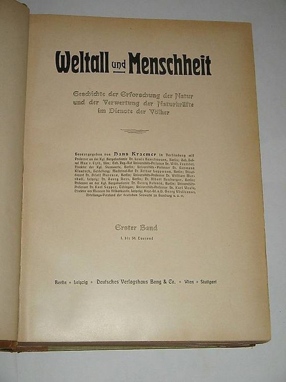 Livres: Hans Kraemer Weltall und Menschheit – D'occasion à Bern par airrr 2