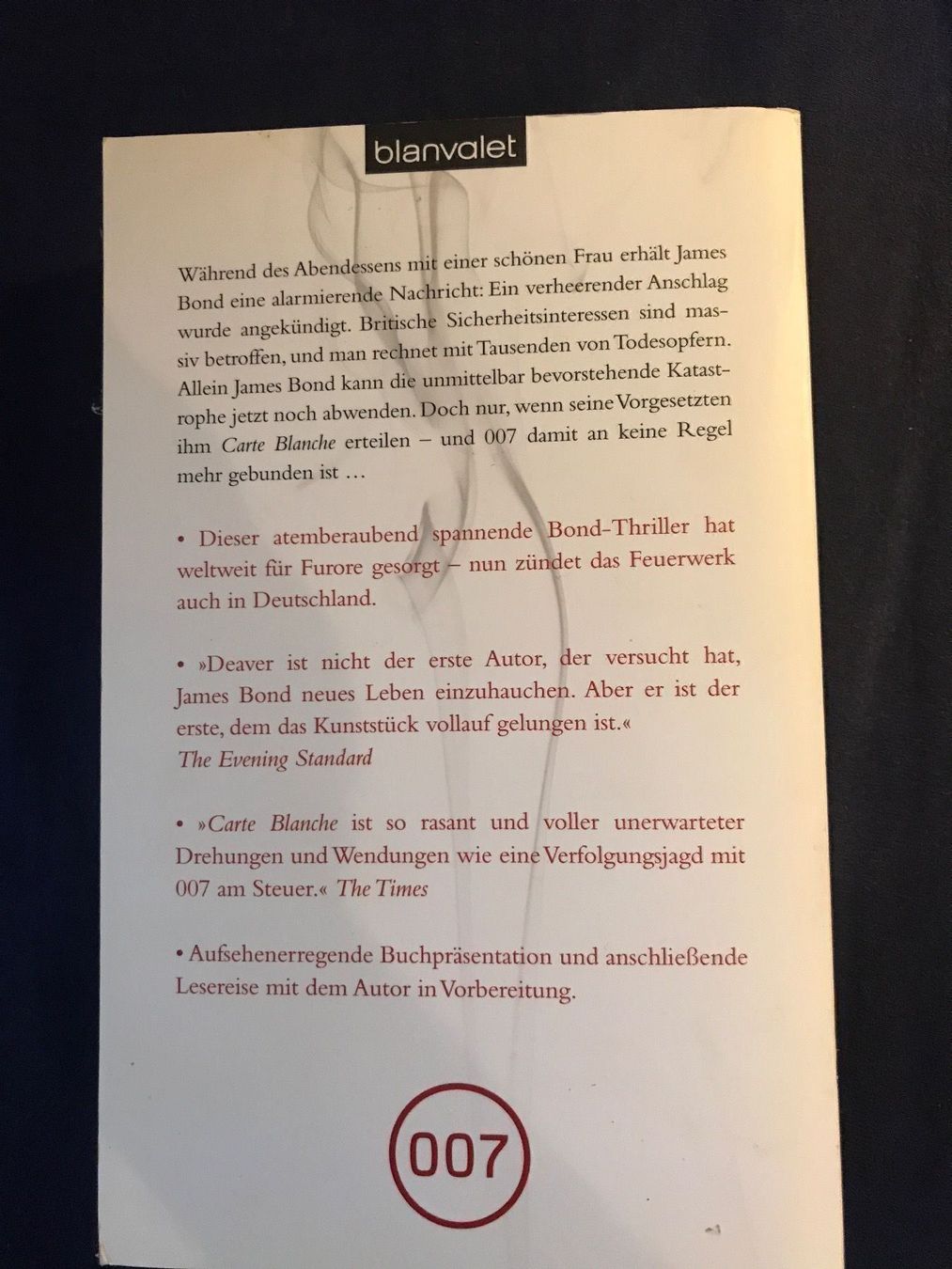 Bücher: Carte Blanche, Jeffery Deaver – Gebraucht aus Schliern b. Köniz von Corinu59 1