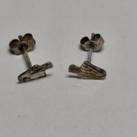 Vintage Silver silber Stud Earrings Boucles d'Oreilles #A4