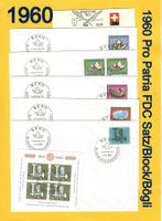 P.P. FDC. Markensatz 1960 E.T. mit Block und PTT ( Bögli )