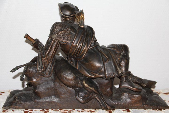 Sculture & Statue: Antique sculpture en bronze signe . – Usato da Praz (Vully) venduto da pikuluka1 1