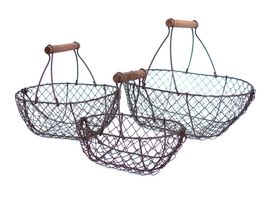 Drahtkorb 3er Set Metall oval