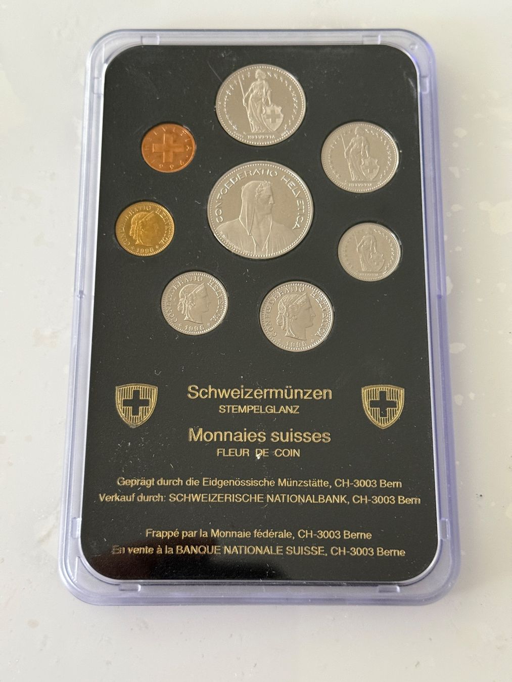 Tutti le monete: Schweizer Münzsatz 1996  Stempelglanz – Nuovo (secondo la descrizione) da Wallisellen venduto da SWISS_SILVER1