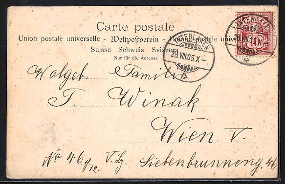 Cartoline postali: Interlaken, Ortsansicht mit der Jungfrau – Usato da Berlin venduto da bartko-reher 1
