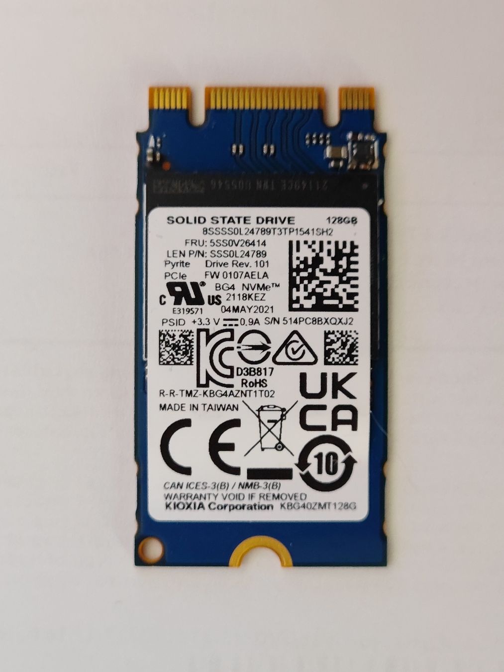 Memory / RAM: Solid State Drive 128GB NVMe PCIe KIOXIA – Gebraucht aus Fällanden von Lucky_Fox