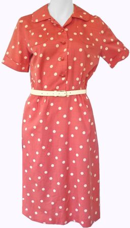Kleid kurze Ärmel Gr. S/M Viscose altrosa VINTAGE 1960s