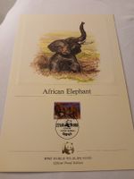 Carte WWF éléphant d'Afrique, timbre Uganda 1983 rare!