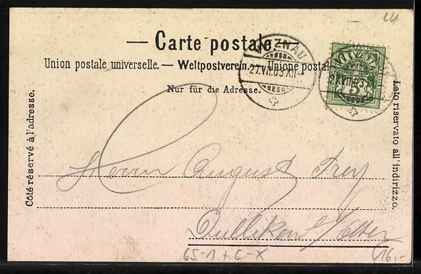 Cartoline postali: AK Vitznau, Blick zum Bahnhof, 1903 – Usato da Berlin venduto da bartko-reher 1
