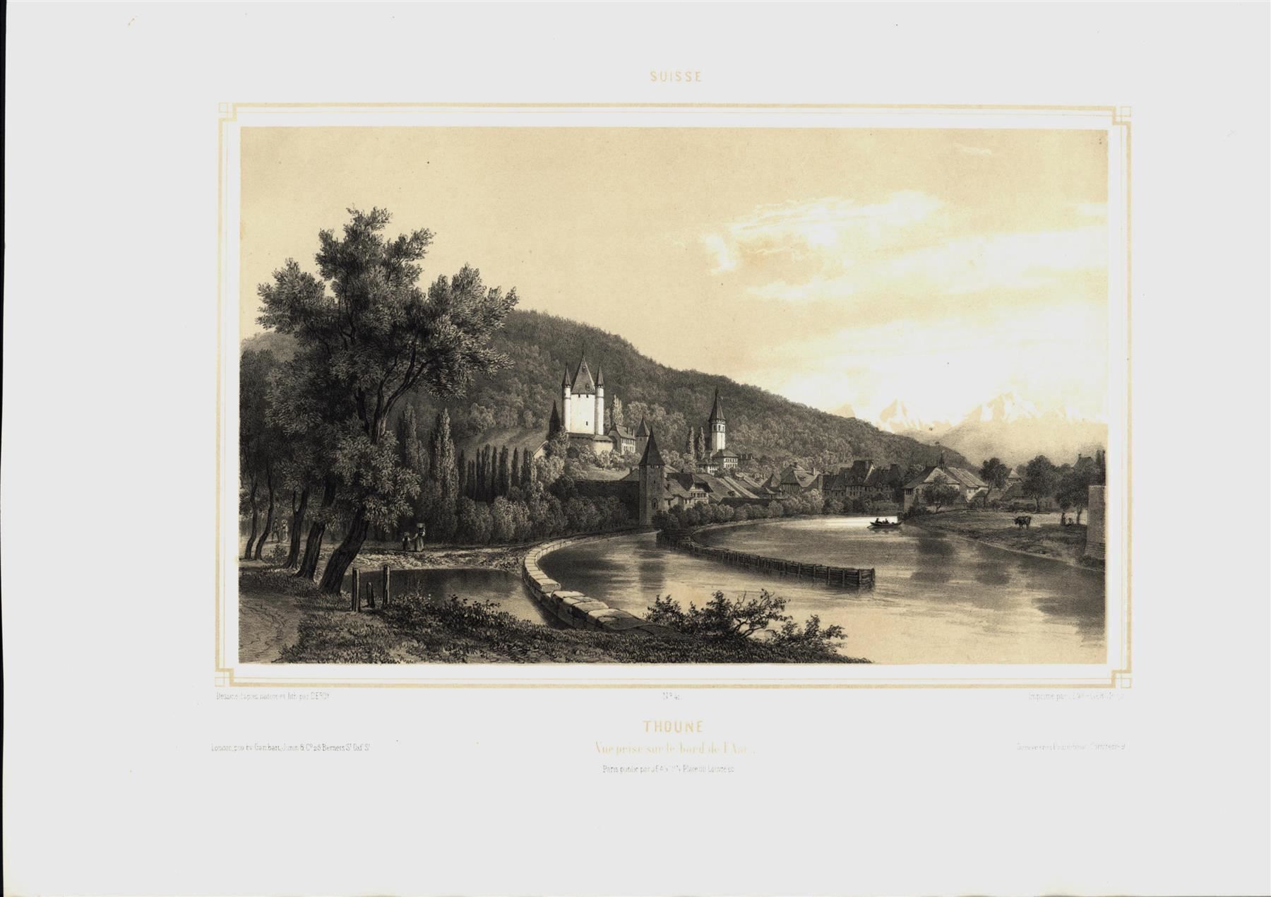 Incisioni: Thun Tonlithographie von Deroy selten – Usato da Rafz venduto da Helvet32