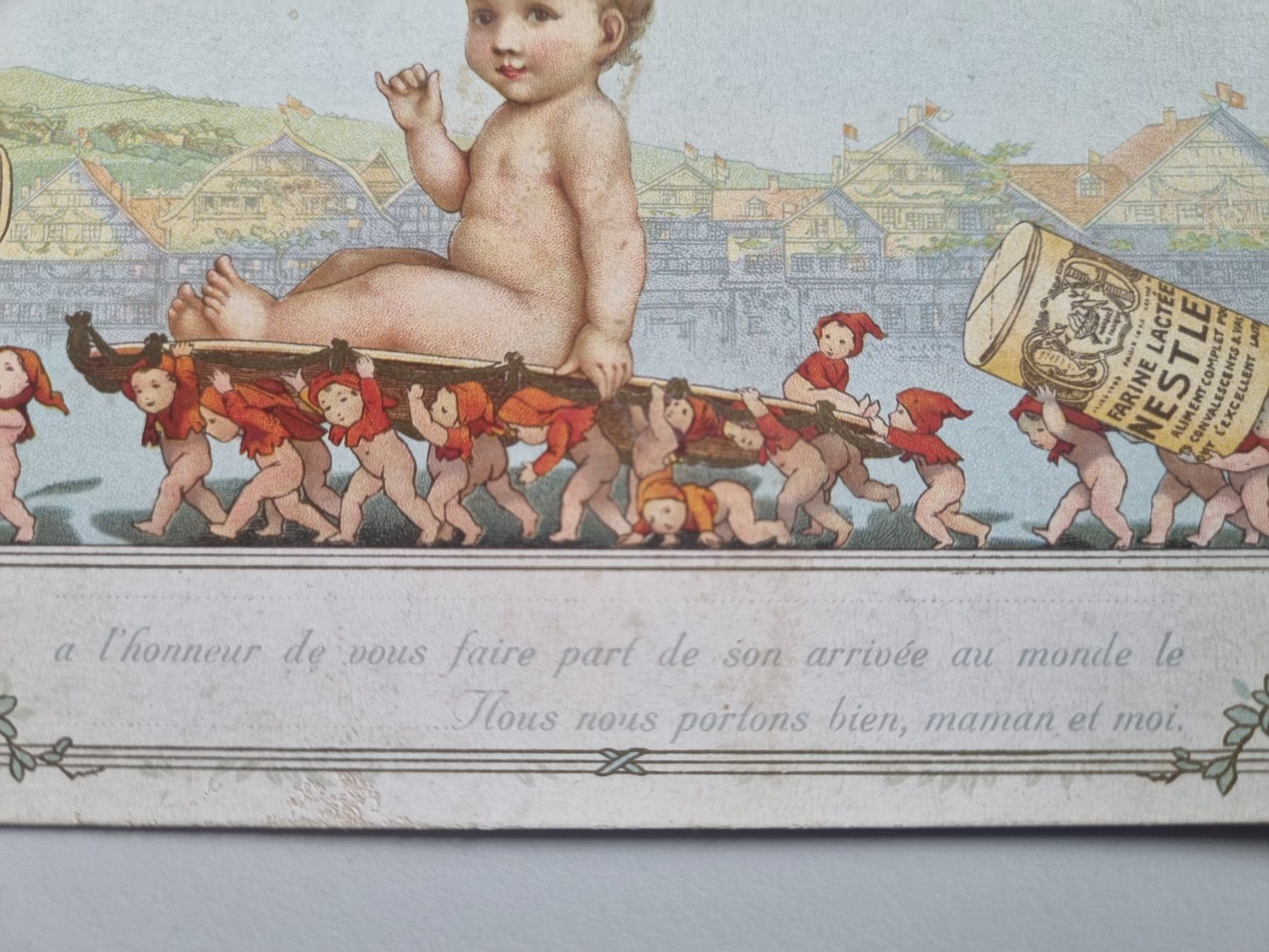 Ansichtskarten: Carte postale ancienne Nestlé, Farine Lactée rare vers 1900 – Gebraucht aus Echandens von Dicot 3