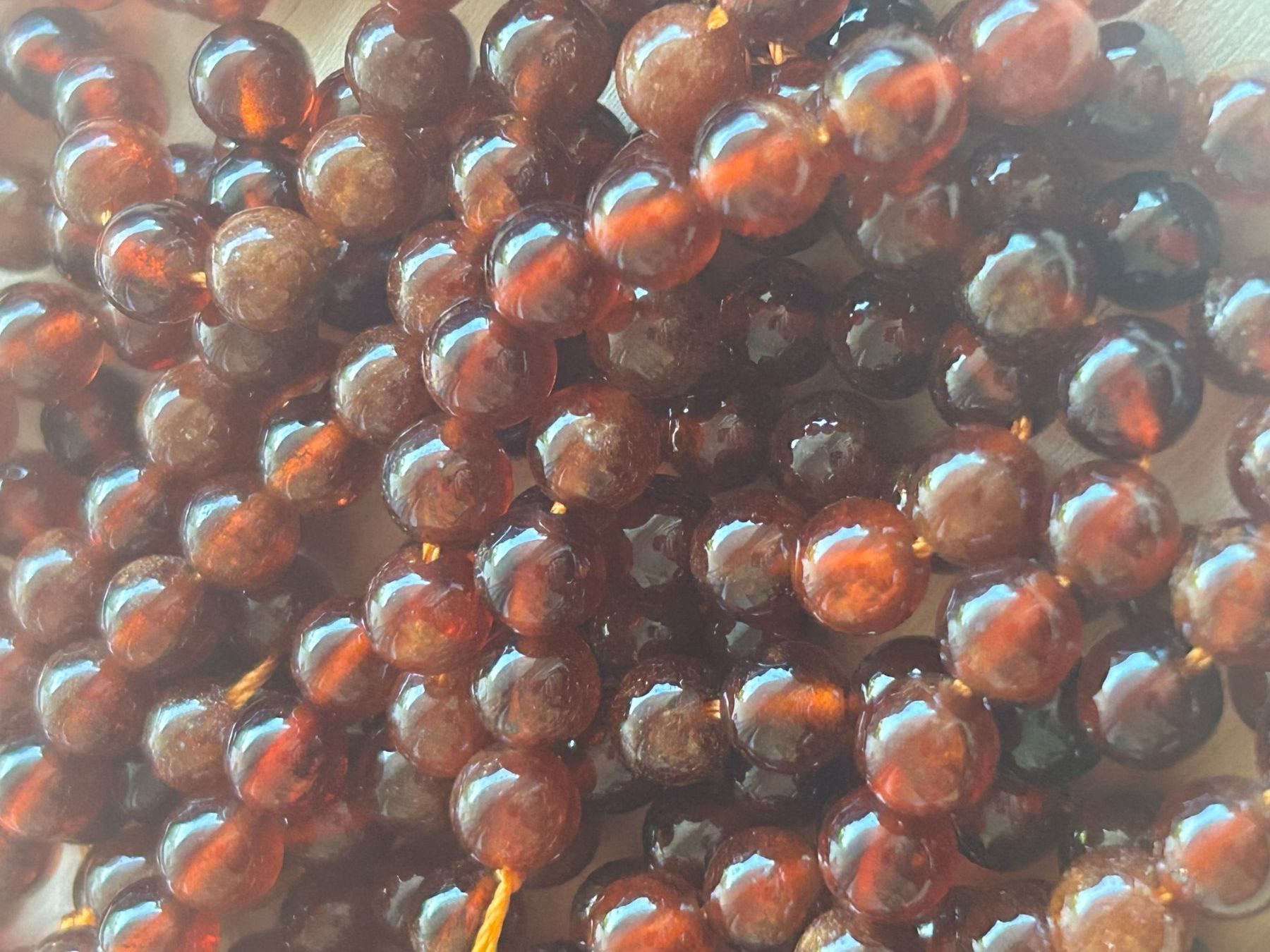 Minerali & Pietre curative: Strang echte orange Granat 6 mm – Nuovo e nell'imballaggio originale da Niederrohrdorf venduto da Ytobi