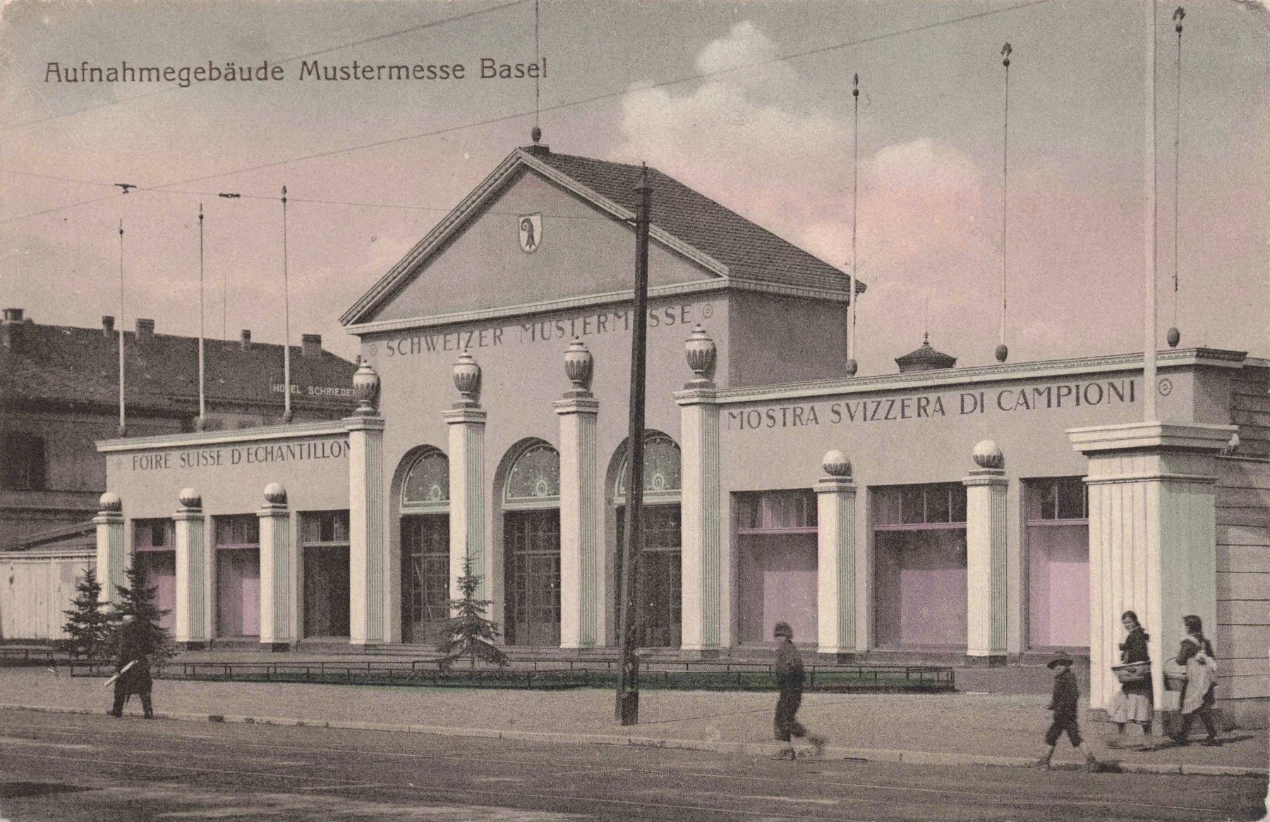 Cartoline postali: Aufnahmegebäude Mustermesse Basel – Usato da Biasca venduto da Blenio71