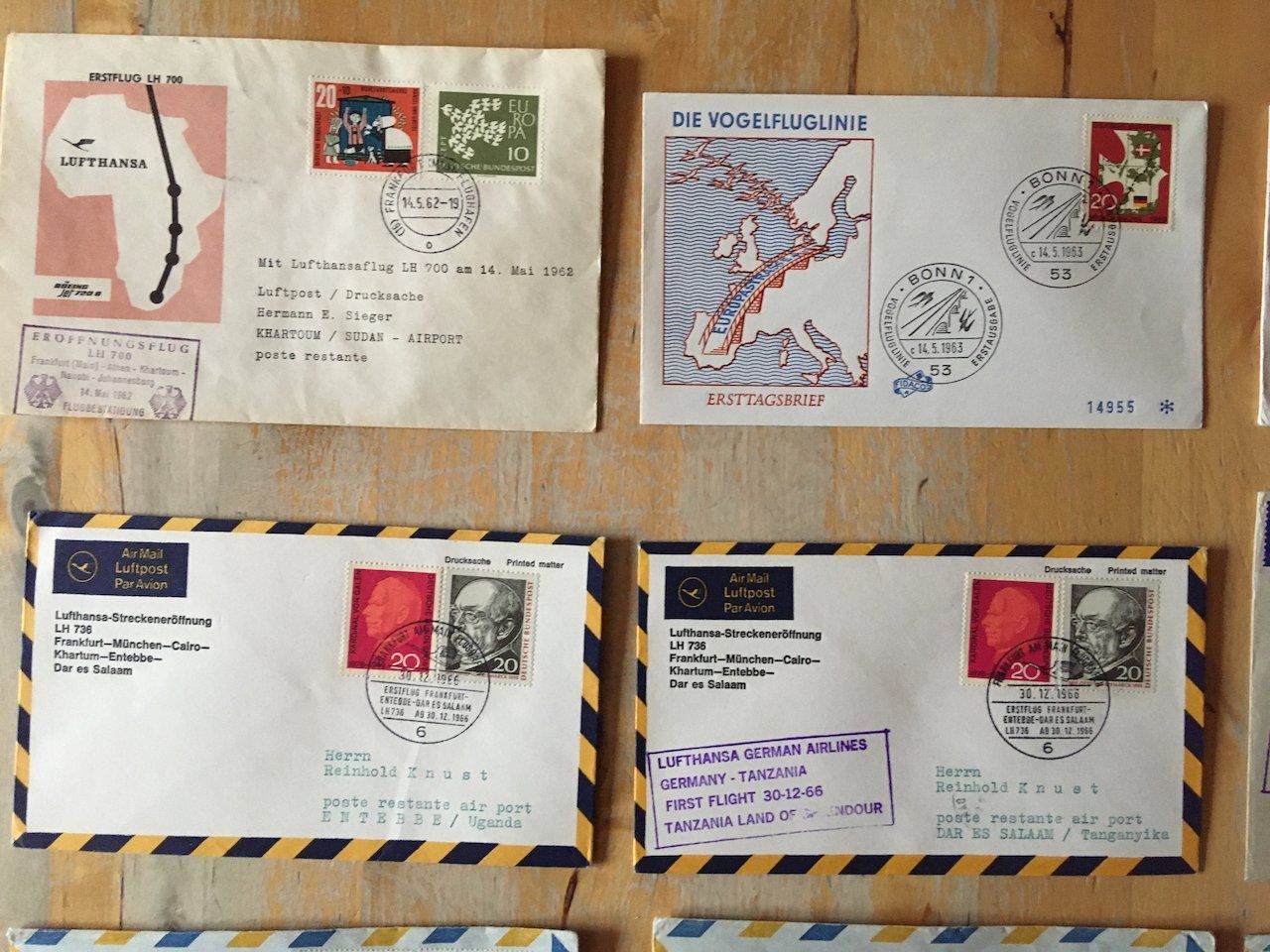 Tutti i francobolli: 10 Flugbriefe BRD 1962-67 – Usato da Nesslau venduto da andi_hon 1