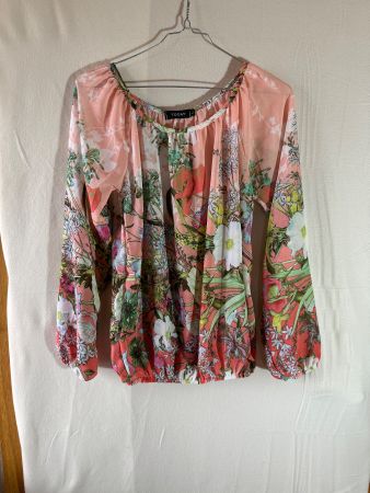 Hübsche Langarm Bluse mit floralem Motiv Gr. L
