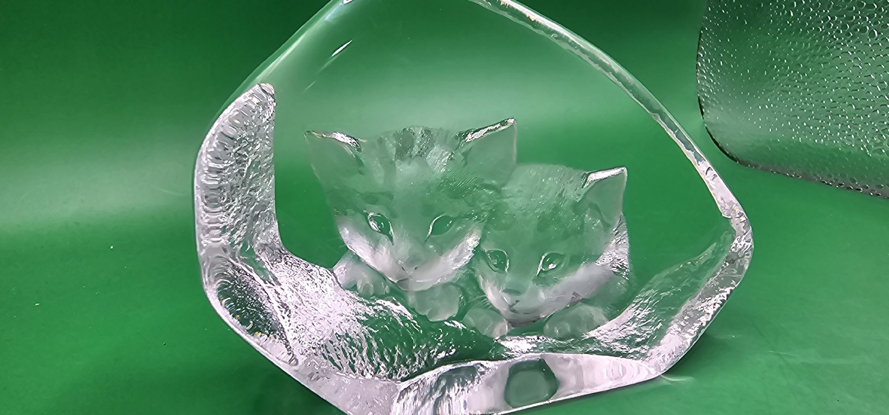 Figuren: Mats Jonasson Katzen Skulptur Figur Glas – Gebraucht aus Zürich von Daniela51 1