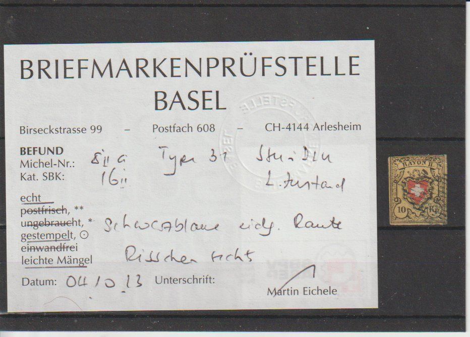 Tutti i francobolli: Rayon II, Typ 31 gestempelt. Mit Attest Eichele. – Usato da Dornach venduto da kloster33