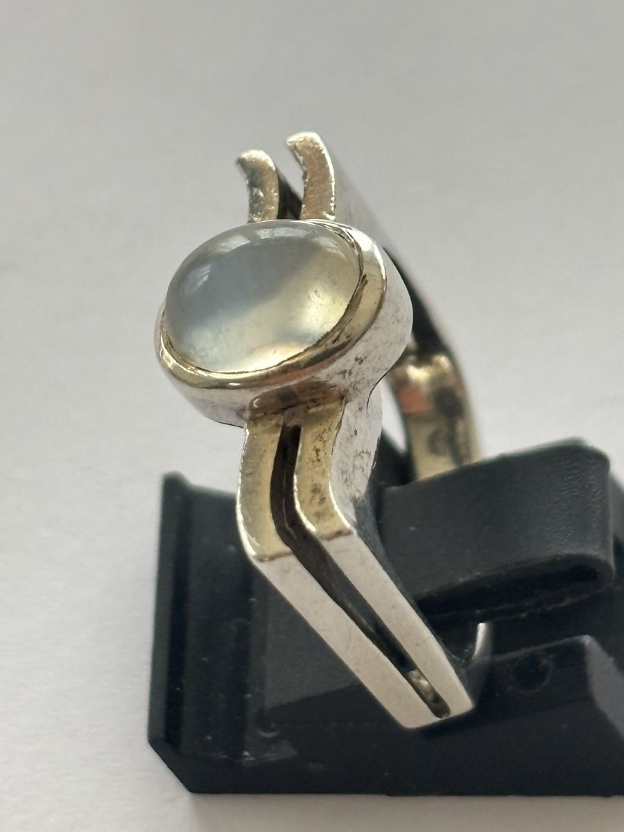 Anelli: Vintage Silber 925 Ring mit Mondstein – Usato da Langnau am Albis venduto da flusspflege 1