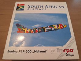 South African Airways  Boeing 747-300 "Ndizani" 1:400 Herpa