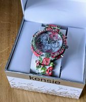 Kensie Damenuhr, weiss, floral, Strass