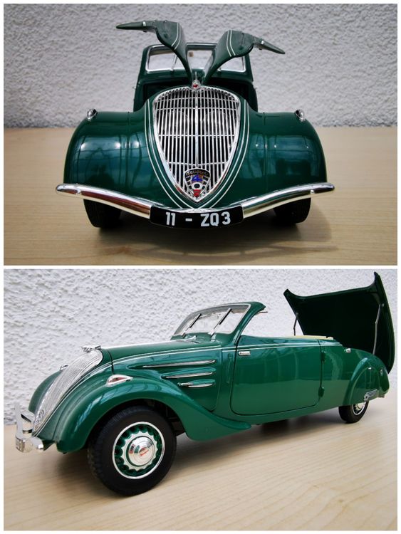 NOREV 1/18 Peugeot 402 Eclipse – Métal Beige – Miniature Collection – AS541