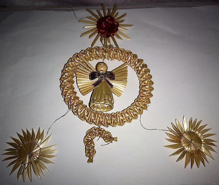 Statuette: Weihnachtsanhänger Mobili aus Stroh – Nuovo e nell'imballaggio originale da Lutzenberg venduto da Truhe 3