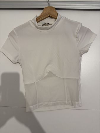 Elegantes weisses T-Shirt Gr. M
