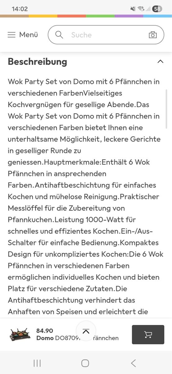 Elettrodomestici da cucina: Wok Party Set mit 6 Pfännchen – Usato da Pfäffikon ZH venduto da anG_91 2