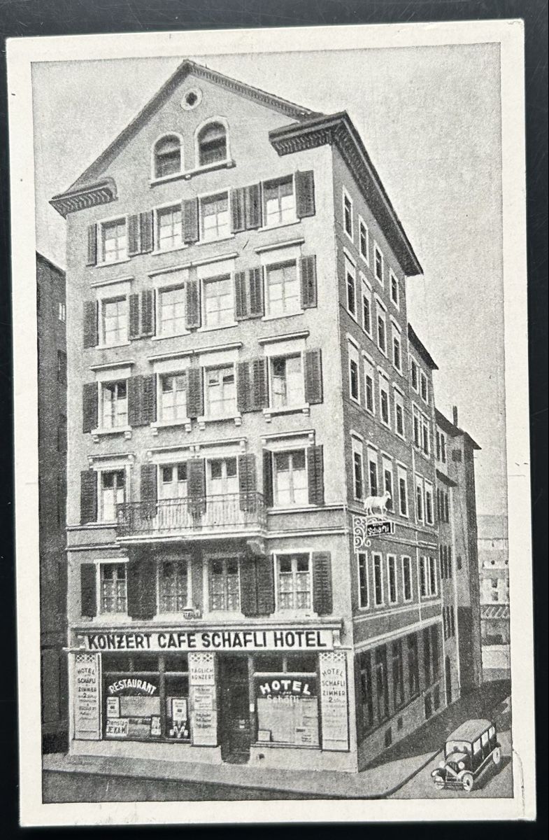 Cartoline postali: Zürich Hotel Schäfli – Usato da Horw venduto da Tellbub