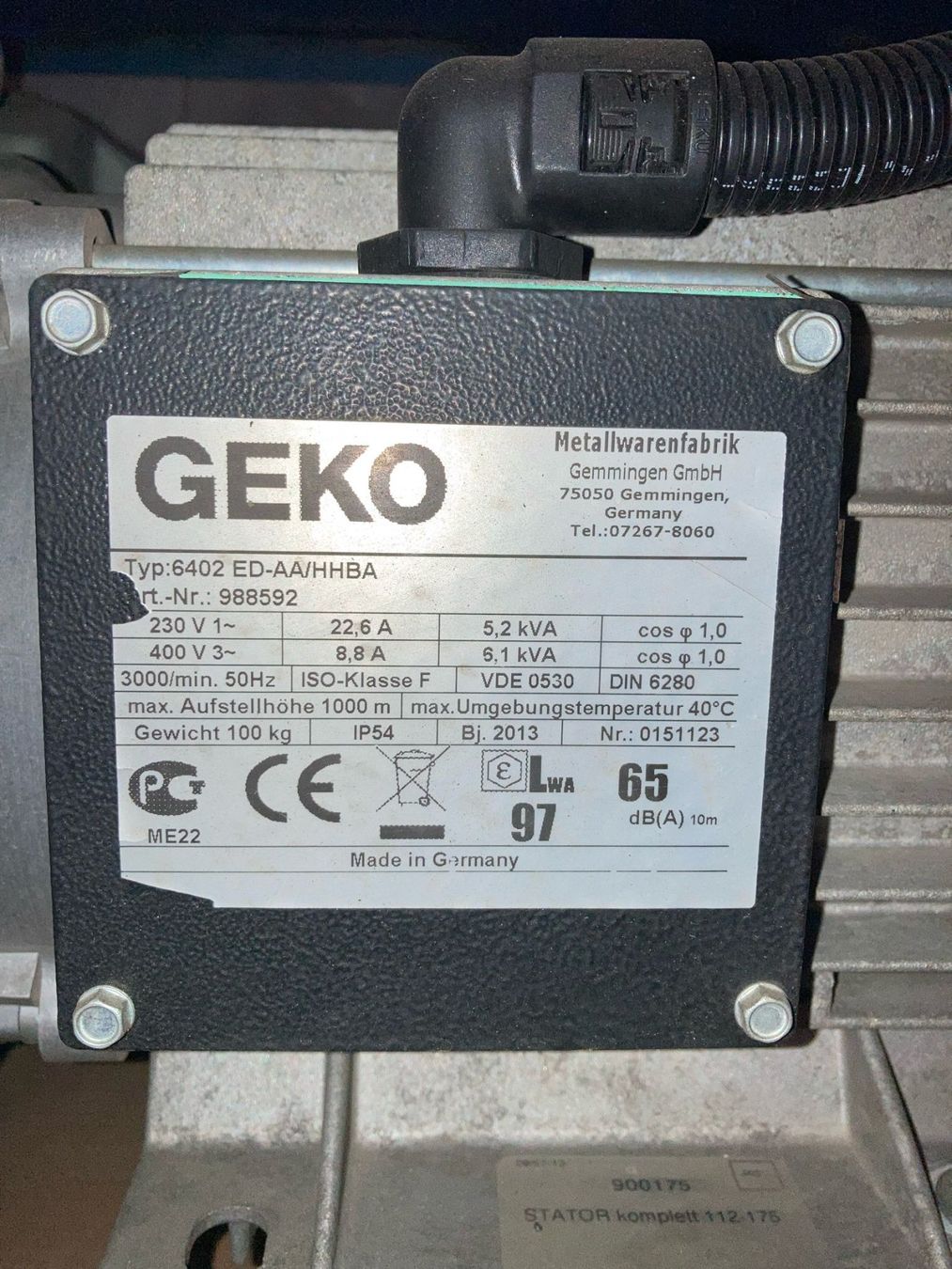 Generatori di corrente: GEKO Stromerzeuger 6402 Asynchron – Usato da Lupsingen venduto da Silasstu 1