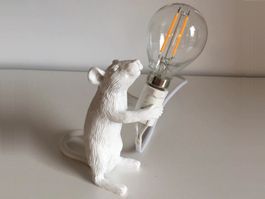 DESIGN LAMPE - MAUS AUFRECHT - WEISS - MAUS TISCHLAMPE