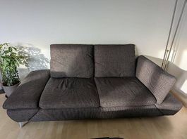 Willi Schillig Sofa mit Hocker  Design-Couch in Anthrazit