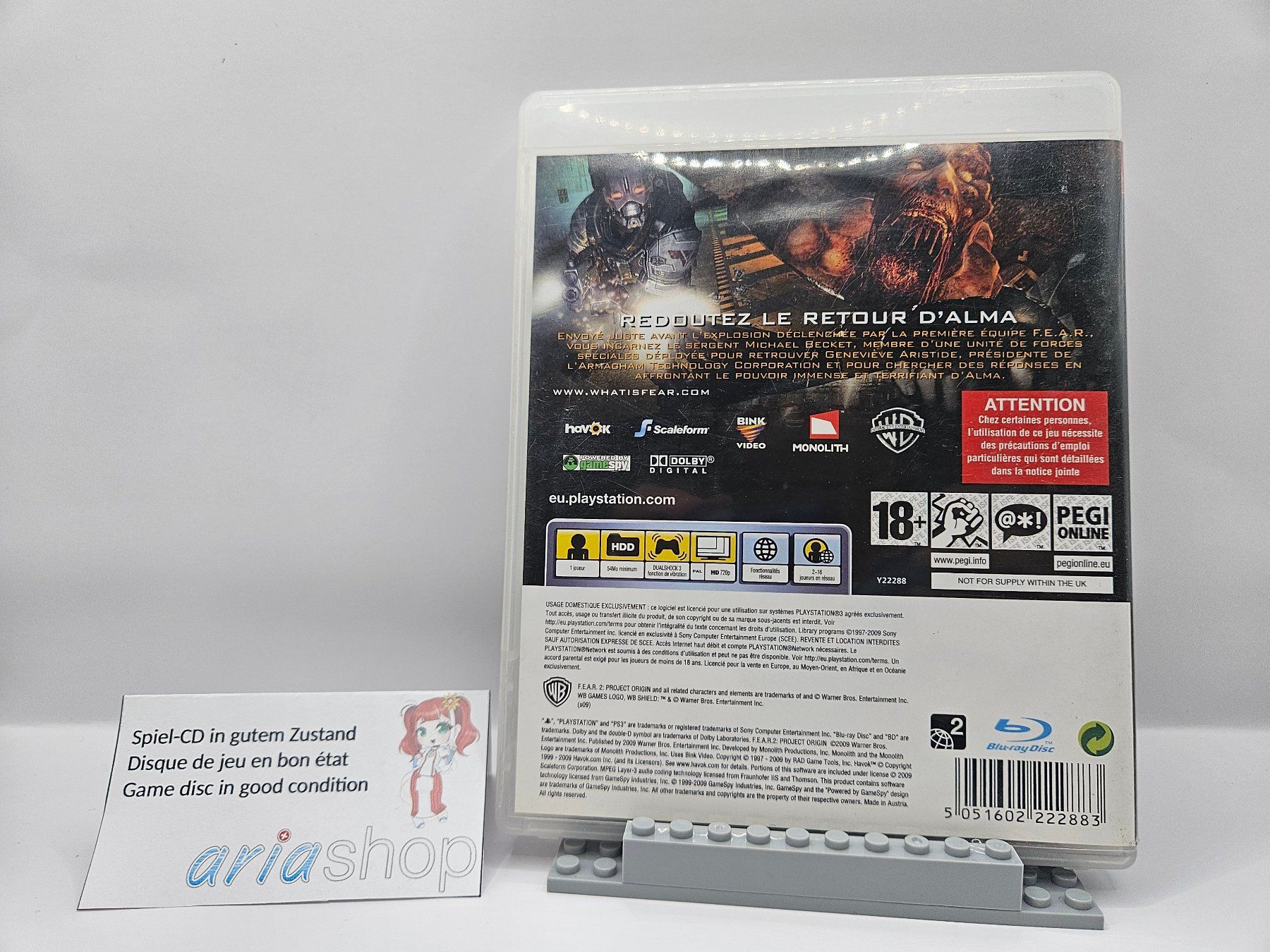 Sony Giochi: Fear 2 Project Origin PS3 DE / FR / EN CIB – Usato da Hauterive NE venduto da ariashopch 1