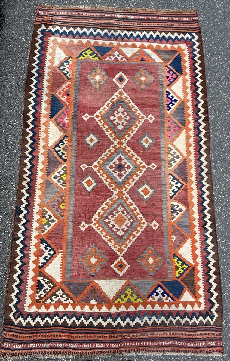 Kelim Tappeti: Handgewebter Perserteppich.( Kelim) 270x148cm, – Usato da Büron venduto da Filadefia-888 2