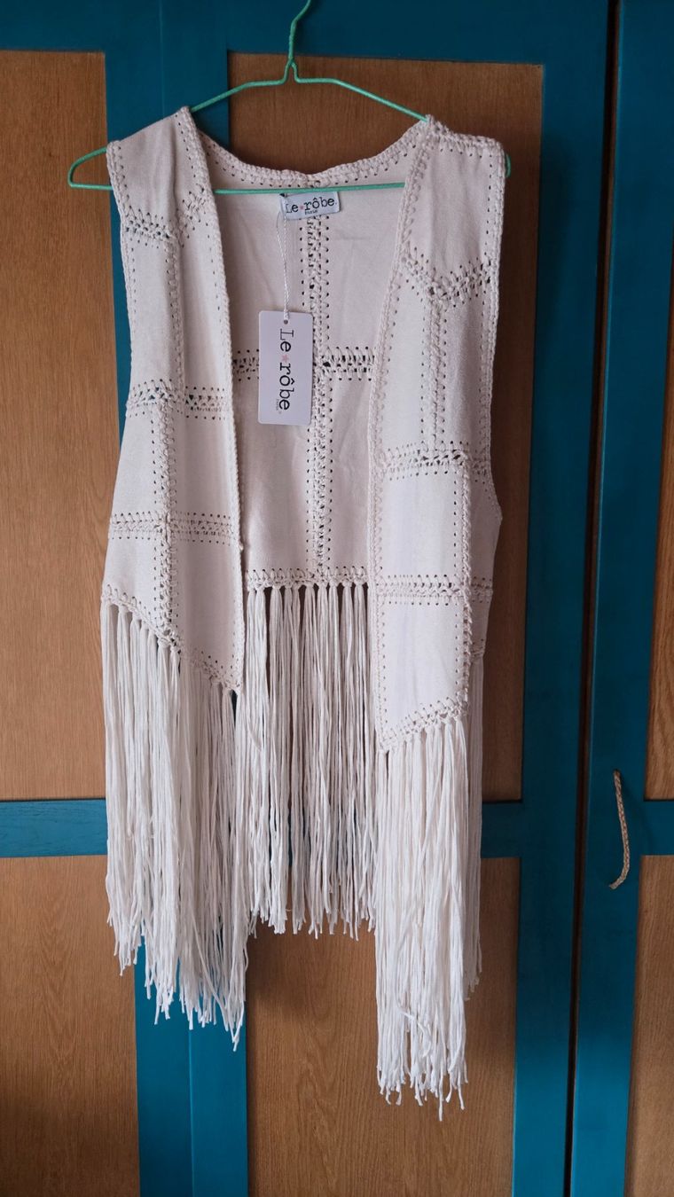 Gilet & Giacche: Boho Weste weiss Hippie – Nuovo e nell'imballaggio originale da Scharnachtal venduto da Aber.abe