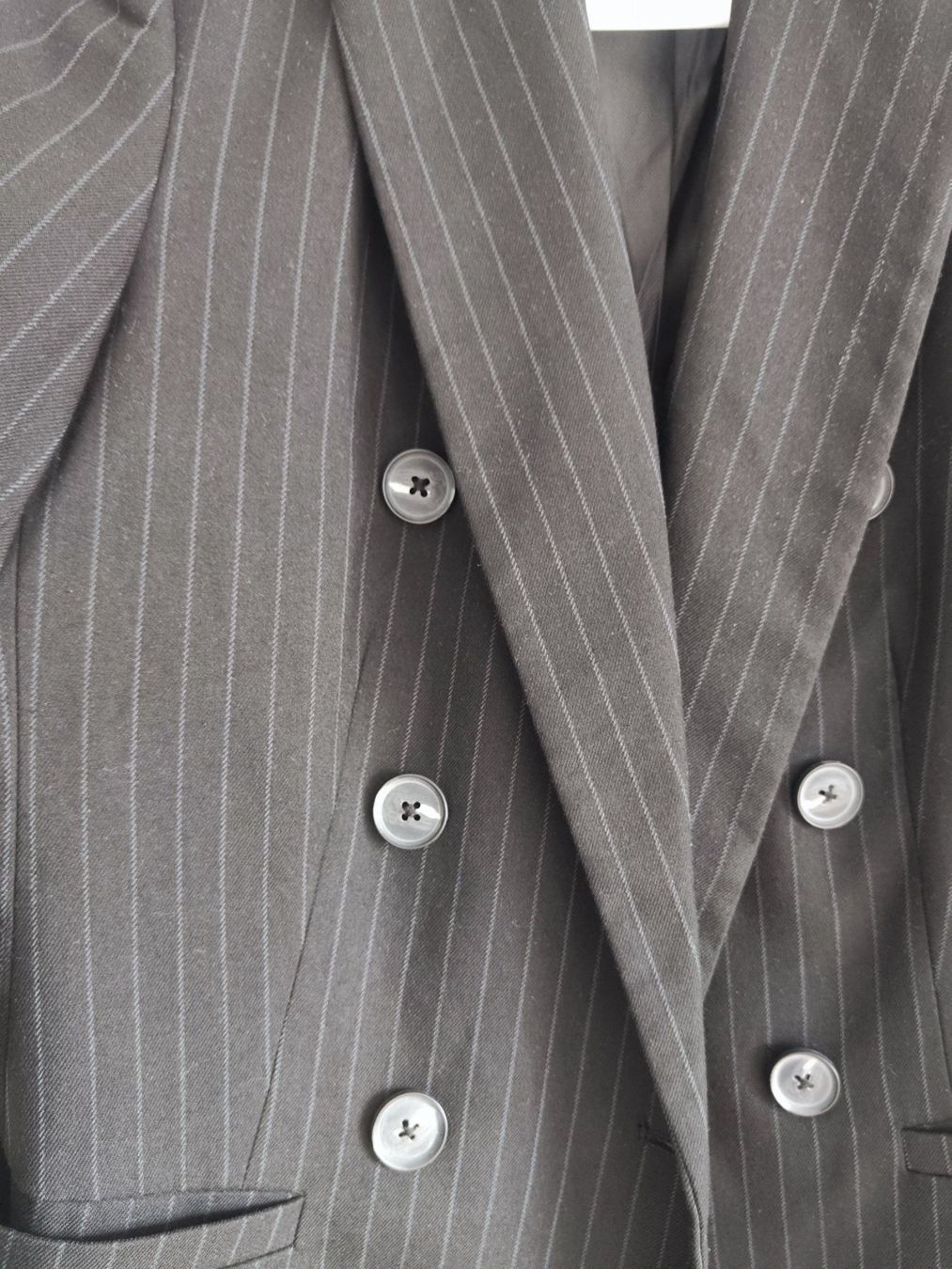 We Completi & Tailleur: New WE Double Breasted Blazer in black stripes, 36 – Nuovo (secondo la descrizione) da Sursee venduto da Re.joy 4