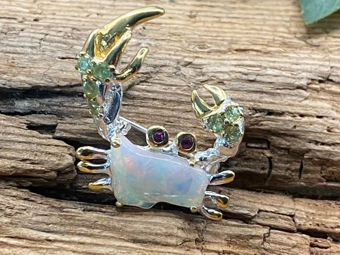 Spille & Fermagli: Hammer Brosche in Sterlingsilber mit  grossem Opal – Nuovo (secondo la descrizione) da Luzern venduto da S.Kern01