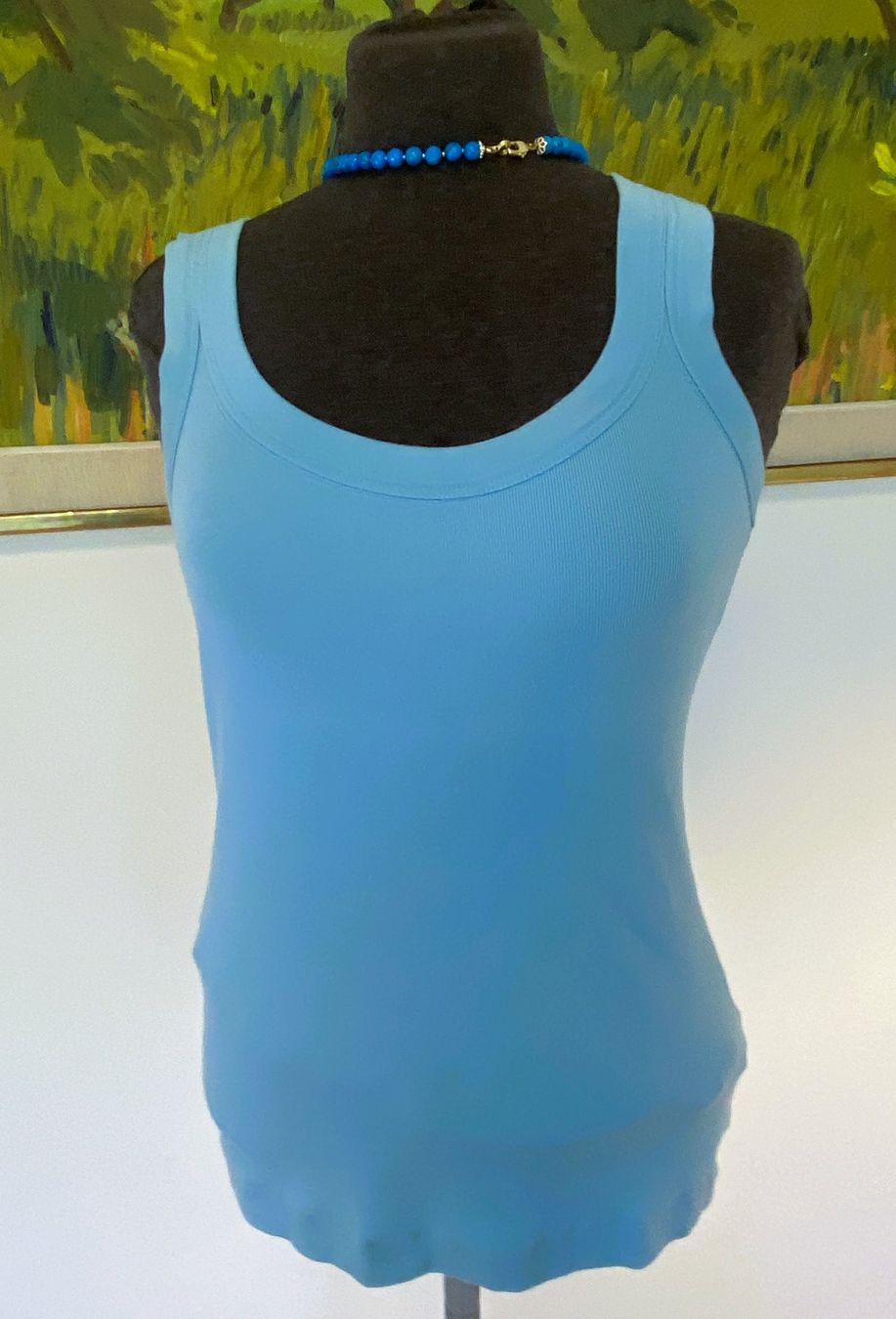 Marc Cain Top: MARC CAIN Top Shirt Baumwoll Ripp N3 BASIC blau – Nuovo (secondo la descrizione) da Allschwil venduto da Rosenfee 1