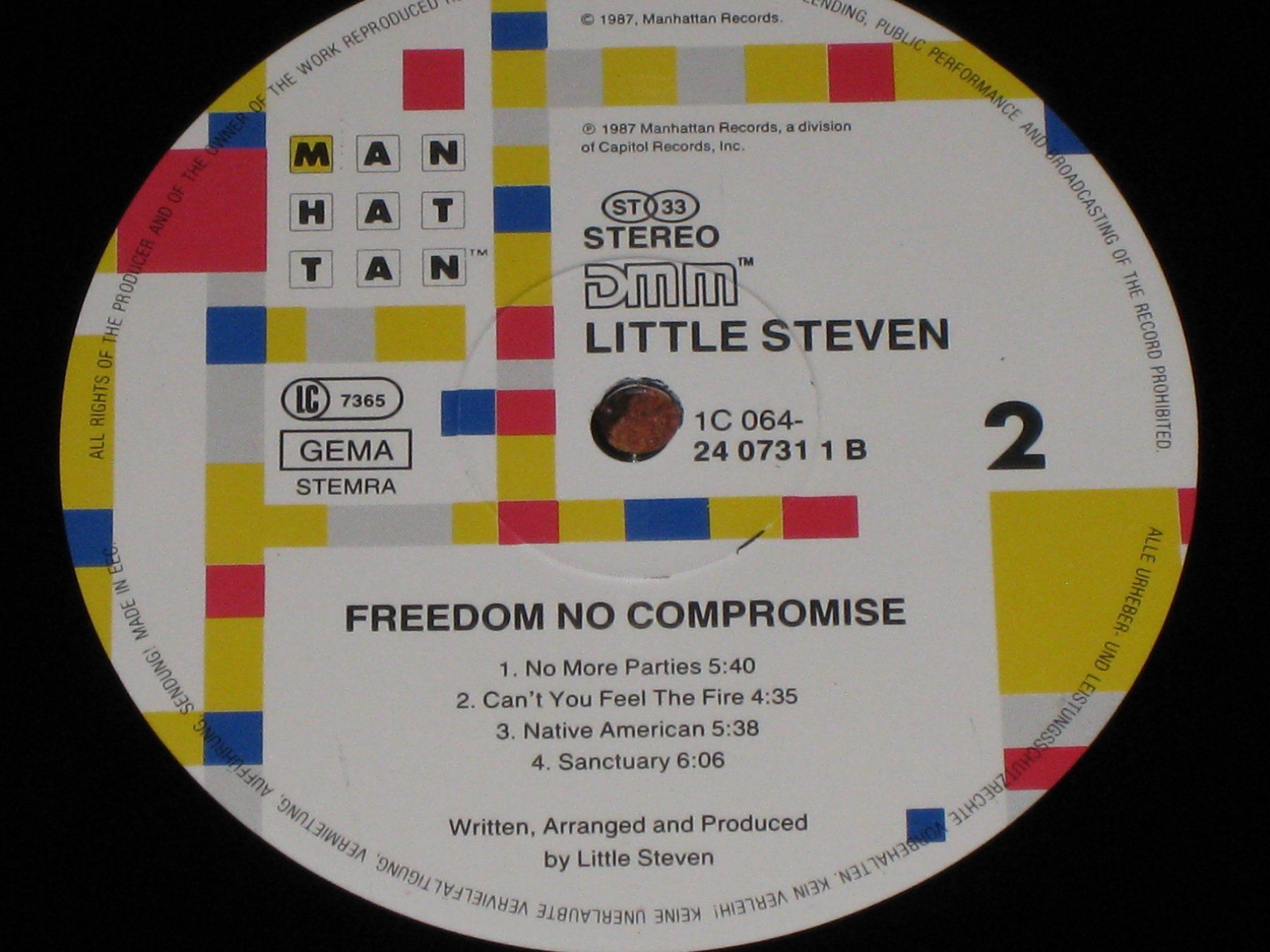 Schallplatten: LP - LITTLE STEVEN - FREEDOM NO COMPROMISE – Gebraucht aus Steckborn von Quo7 2