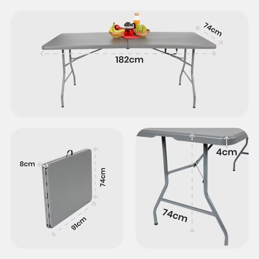 Tables: Arebos Klapptisch 180 cm Antrazhit – Neuf (Voir description) à Nebikon par warendiscount 5