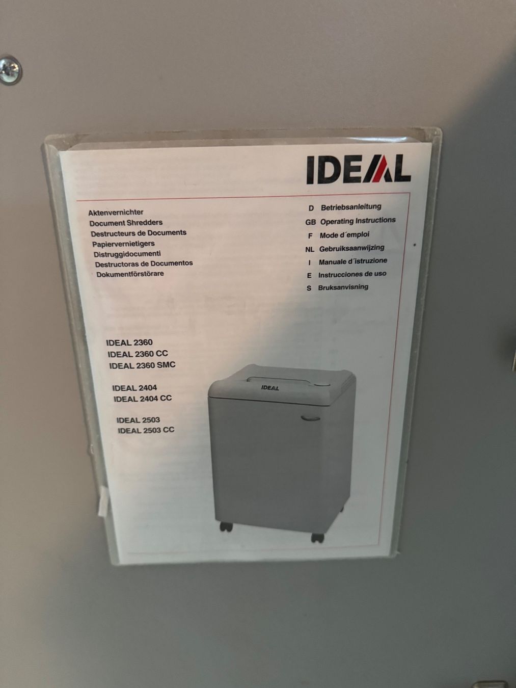 Destructeurs de documents: Destructeur de documents IDEAL 2360 – D'occasion à Sugiez par Azeros 3