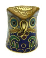Fingerhut - Cloisonne Uhu - Eulenkopf 1