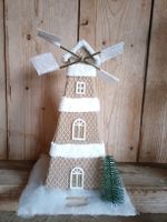 neu: Winter Deko Windmühle mit Tannenbaum