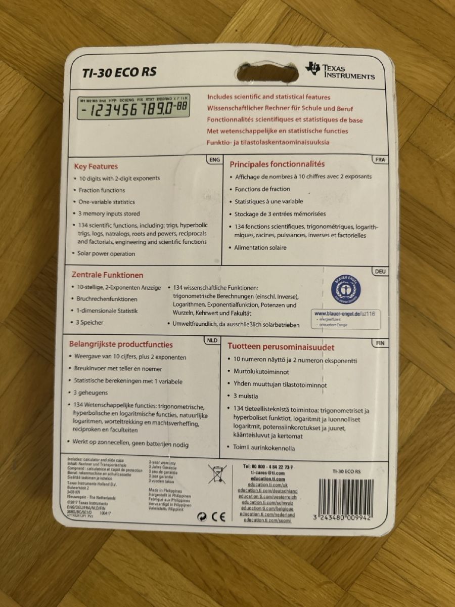 Texas Instruments Calcolatrici tascabili: Taschenrechner  – Nuovo e nell'imballaggio originale da Winterthur venduto da ani_6p9f 1