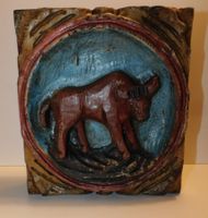 Kunsthandwerk Holz handgeschnitzt - Sternzeichen Stier