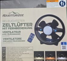 Adventuridge Zeltlüfter mit Licht und Fernbedienung